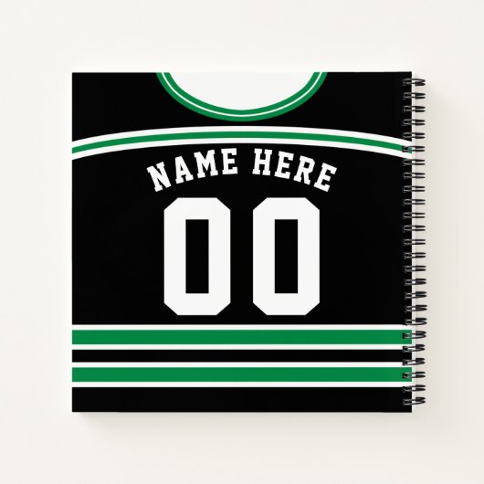 Nom et numéro Carnet jersey de hockey sur glace (Dos)