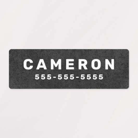 Nom et numéro étiquette en béton brut étanche (Design 1)