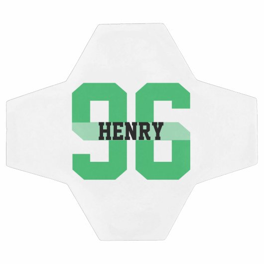 Nom et numéro personnalisés Cool moderne vert (Plat)