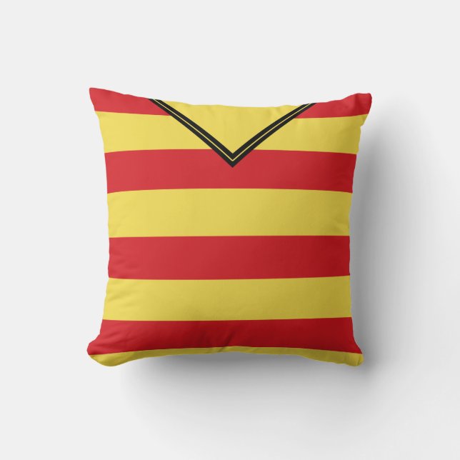 Nom et numéro Red Stripes Rugby Coussin de footbal (Recto)