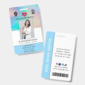 Nom et photo customisés | Badge de carte d'identit (Avant & arrière)