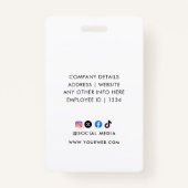 Nom et photo customisés | Badge de carte d'identit (Dos)