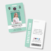 Nom et photo customisés | Badge de carte d'identit (Avant & arrière)