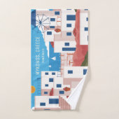 Nom et texte personnalisés Mykonos Grèce (Serviette à main)