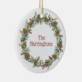 Nom et texte personnalisés Noël Couronnes ornement (Droite)