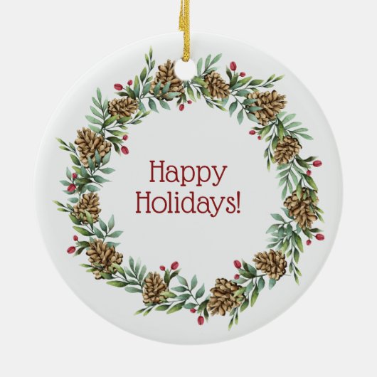 Nom et texte personnalisés Noël Couronnes ornement (Dos)