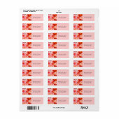 Nom et Tilte Message Étiquette Rose Fleurs (Feuille entière)