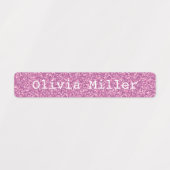 Nom étanche rose étiquette garderie scolaire (Design 1)