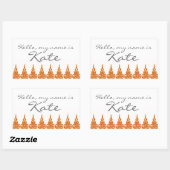 Nom étiquette autocollant Bonjour mon nom est - Cu (Feuille)