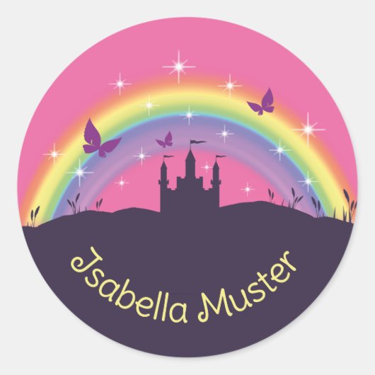 Nom étiquette - château de conte de fées (Devant)