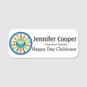 Nom Étiquette Enfants Garderie Logo Texte personna (Devant)