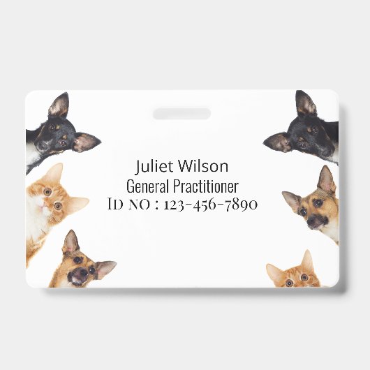 nom étiquette logo médical vétérinaire id badge (Avant)