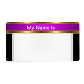 Nom Étiquette or violet noir (Devant)