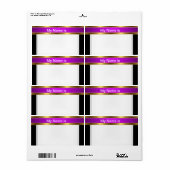 Nom Étiquette or violet noir (Feuille entière)