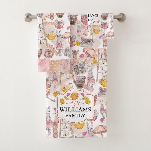 Nom Famille Automne Aquarelle Automne (En situation)