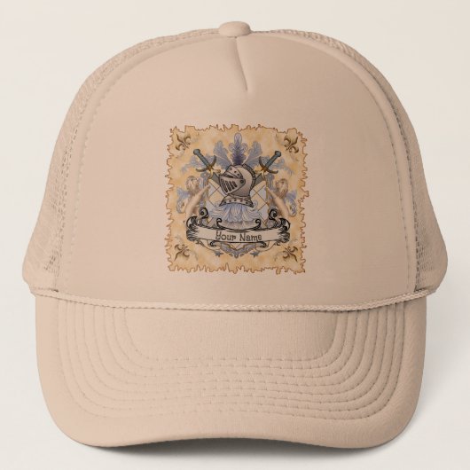 Nom Famille Crest Blue Knight Shield casquette (Devant)