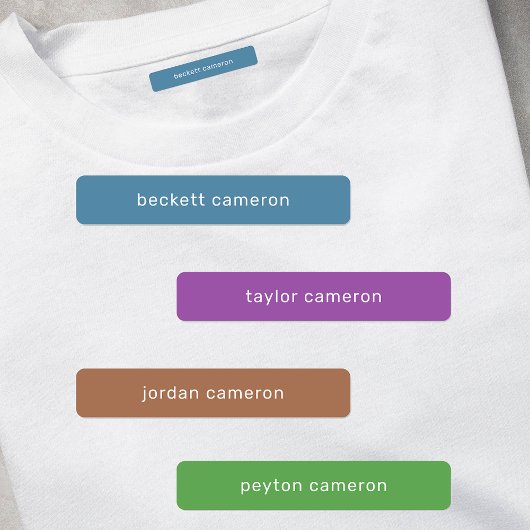 Nom Fer sur Cool Étiquettes de vêtements