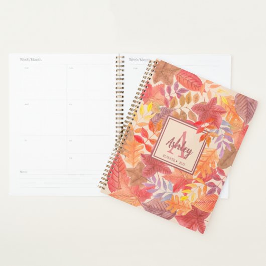Nom Feuilles d'automne Monogram (Devant avec enveloppe)