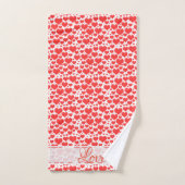 Nom Floating Red Valentine's Day Hearts Motif (Serviette à main)