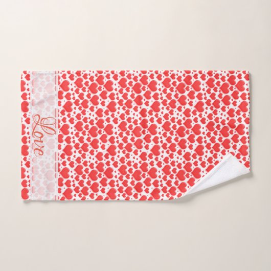 Nom Floating Red Valentine's Day Hearts Motif (Serviette à main)
