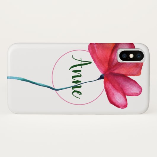 Nom Floral coque iphone Pour Elle (Dos (Horizontal))