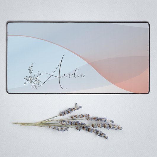 Nom floral pastel bleu du corail