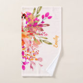 Nom floral romantique brillant (Serviette à main)