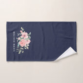 Nom Floral Watercolor Navy Hand Towne (Serviette à main)