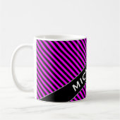 Nom + Fuchsia simple et tasse noire de motif de (Gauche)