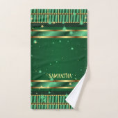 Nom géométrique Emerald Vert Et Or Unique (Serviette à main)