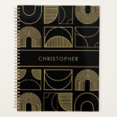 Nom géométrique moderne Black and Gold (Devant)