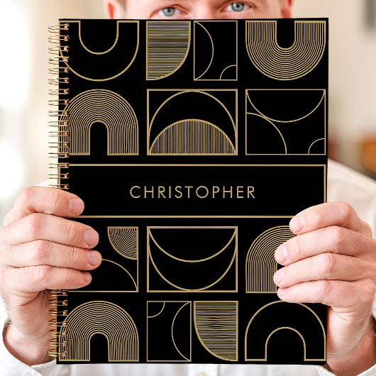 Nom géométrique moderne Black and Gold