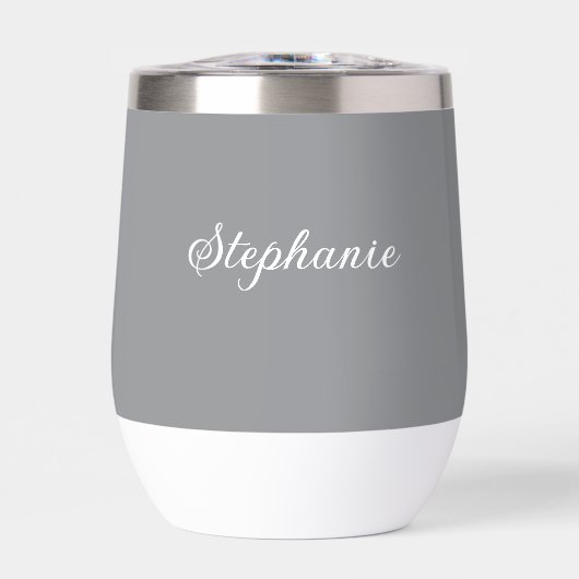 Nom gris Moderne Élégant Monogramme Boho (Avant)