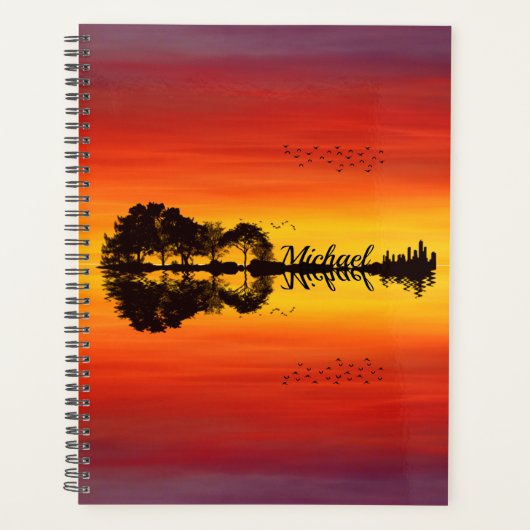 Nom guitariste orange moderne Aquarelle (Devant)