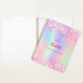 Nom holographique à paillettes roses 2027 (Devant avec enveloppe)