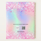 Nom holographique à paillettes roses 2027 (Dos)