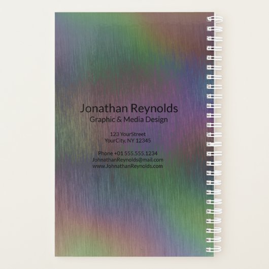 Nom Holographique moderne en métal Monogramme - Pl (Dos)