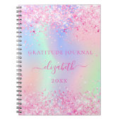 Nom holographique rose du journal Gratitude (Devant)