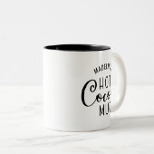 Nom Hot Cocoa Script à deux tons de café Mug (Devant droit)