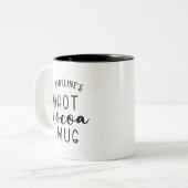 Nom Hot Cocoa Script à deux tons de café Mug (Devant gauche)