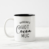 Nom Hot Cocoa Script à deux tons de café Mug (Gauche)