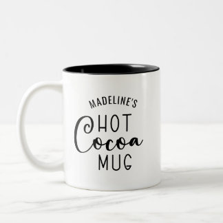 Nom Hot Cocoa Script à deux tons de café Mug