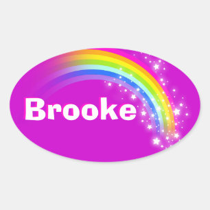 Nom ID Brooke violet rose arc-en-ciel stickers