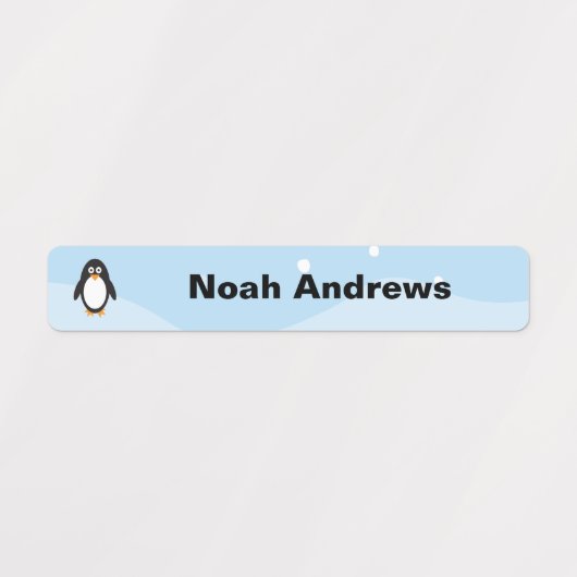 Nom imperméable Penguin Étiquettes pour l'école Pe (Design 1)