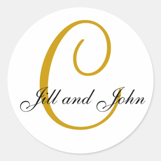 Nom Initial C plus First Names Gold Sticker (Devant)