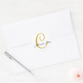 Nom Initial C plus First Names Gold Sticker (Enveloppe)