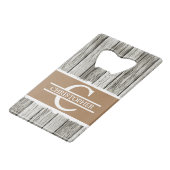 Nom initial customisé blanc brun rustique gris (Devant Angle)