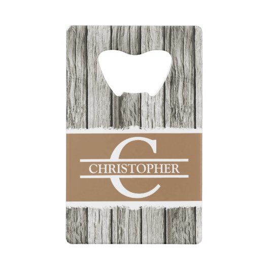 Nom initial customisé blanc brun rustique gris (Dos)