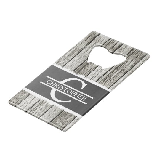 Nom initial customisé gris blanc rustique (Dos Angle)