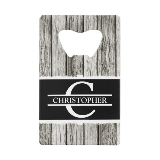 Nom initial customisé rustique noir blanc gris (Devant)